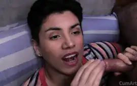 Pov Rubbing My Cum On Her Smile