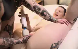 Hot Tattooed Lesbians Fisting And Fucking! Scissoring, Pussy Licking,...