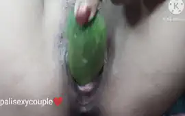 Big Pussy - Fucked Her Pussy With A Big Cucumber