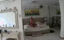 Beautiful Blondie and fat husband