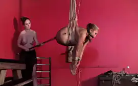 Rose Strings Up From The Rafters With Big Butt Plug! 6 Min With Chant...