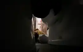 Spying chubby girl taking her shower