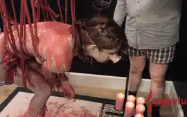 Bound Suspended Waxed Anal Fuck Sub
