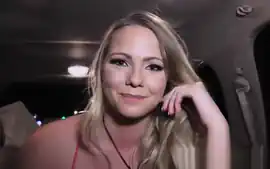 Perfect babe Lilly Sapphire rides massive cock in a car