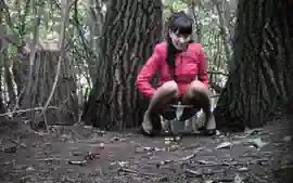 Two Girls Pee On The Tree, Spy , One After The Other