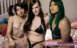 Trans Dom Roxxie Moth Tests Out Her Two New Subs - TransRoommates