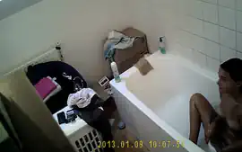 Hairy teen 18+ Masturbates With Shower Head In Front Of Friend