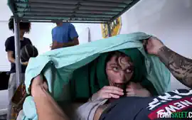 Lucy Foxxx - A Tomboy Sucked My Cock Next To Our Team!