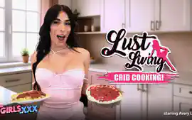 TGIRLS XXX - Avery Lust Striptease Time While Cooking