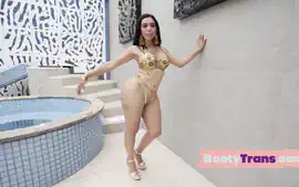 Booty tgirl riding and doggystyled before bj