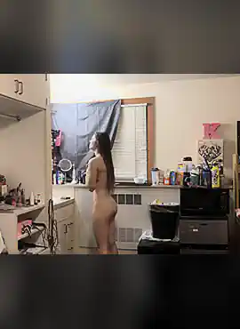 Beautiful Athletic Girl in Dorm